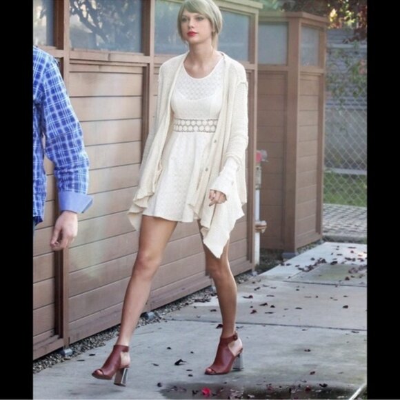 Free People Ivory Sleeveless Fit and Flare Mini Dress - Picture 2 of 5